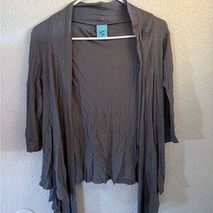Gray Open-Front Women's Sweater